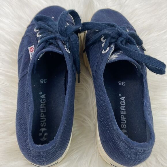 Superga | platform blue sneakers 5.0 canvas,laced up front closures. - Picture 7 of 8